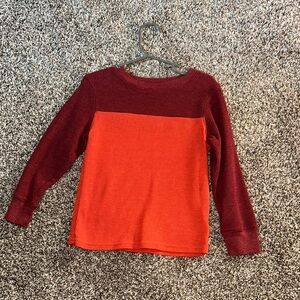 Cat & Jack Kids Long Sleeve Shirt - Burgundy and Orange